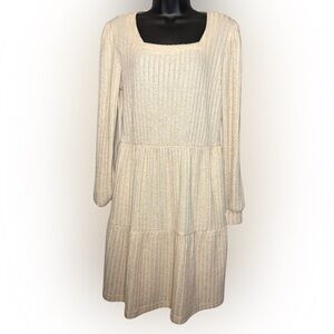 Chic Cream Long Sleeve Dress